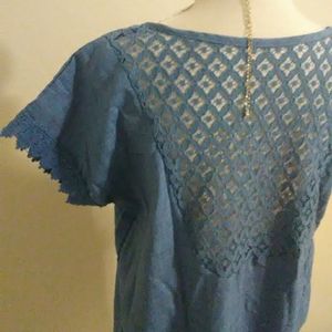 Lace back blouse